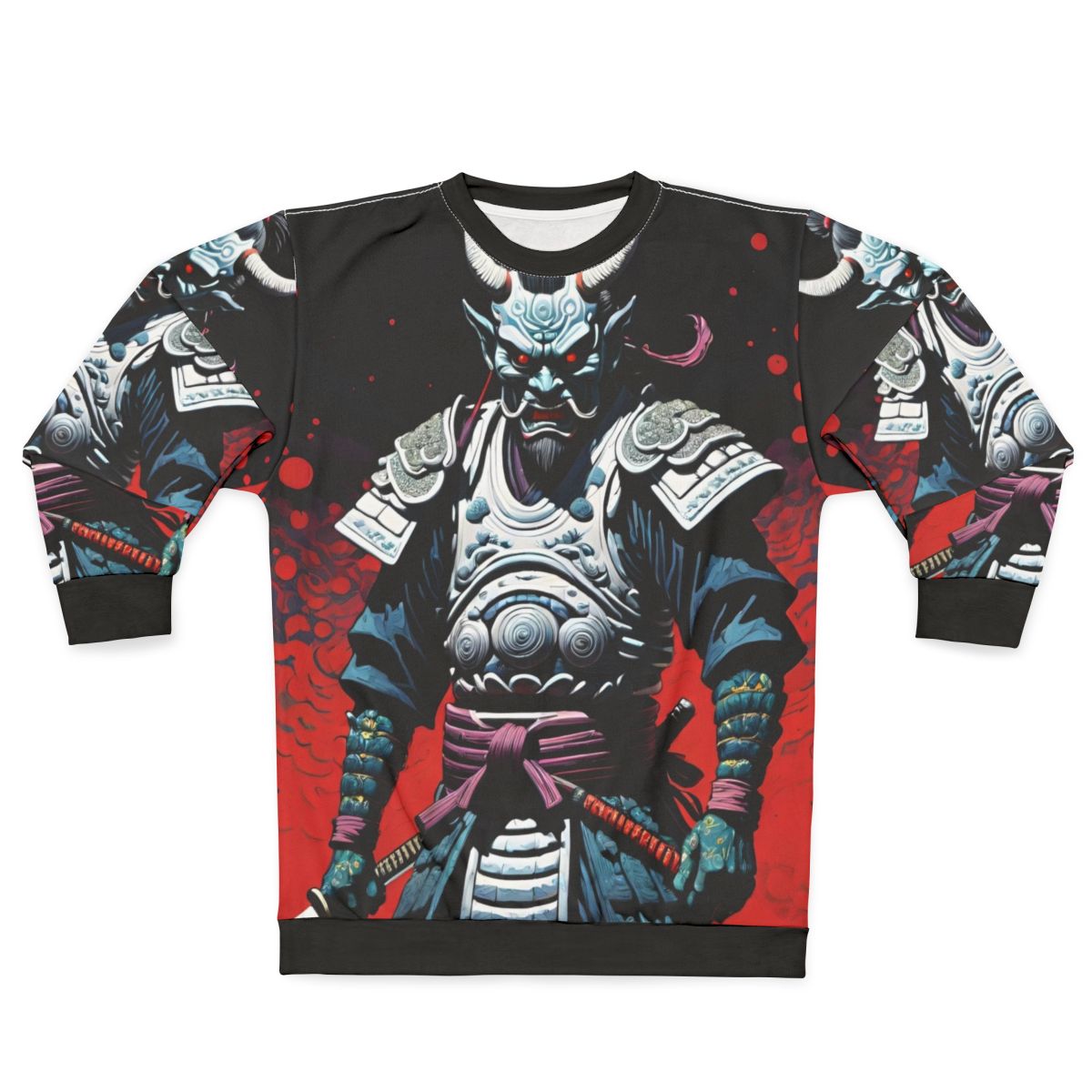 Samurai demon oni anime inspired Japanese warrior sweatshirt