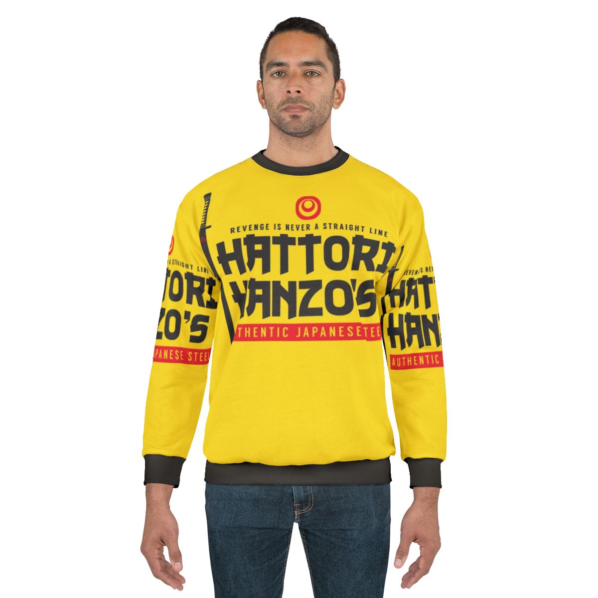 Japanese Steel Sweatshirt with Sword and Yakuza Motifs