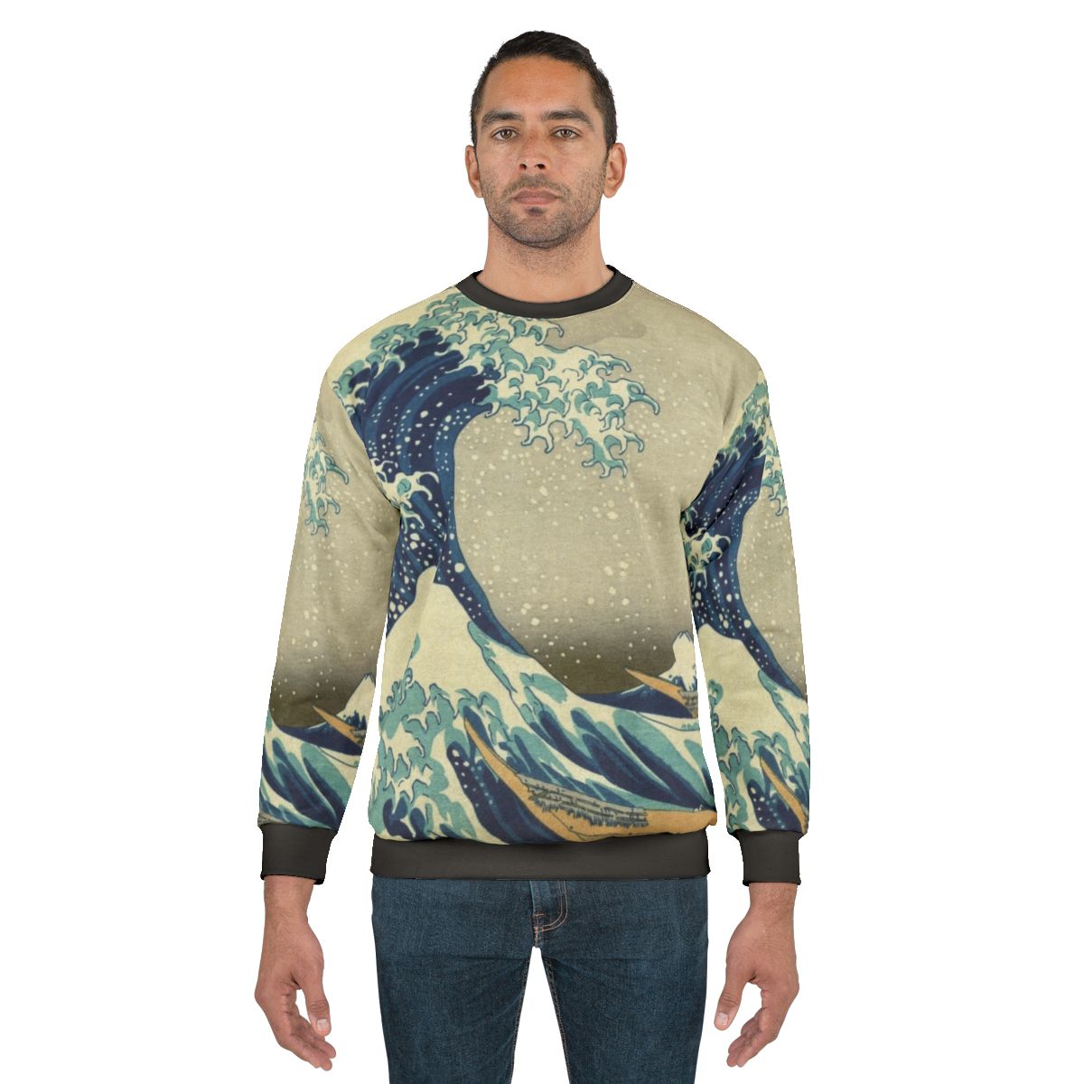 Japanese wave kanagawa japan sweatshirt with sea art design
