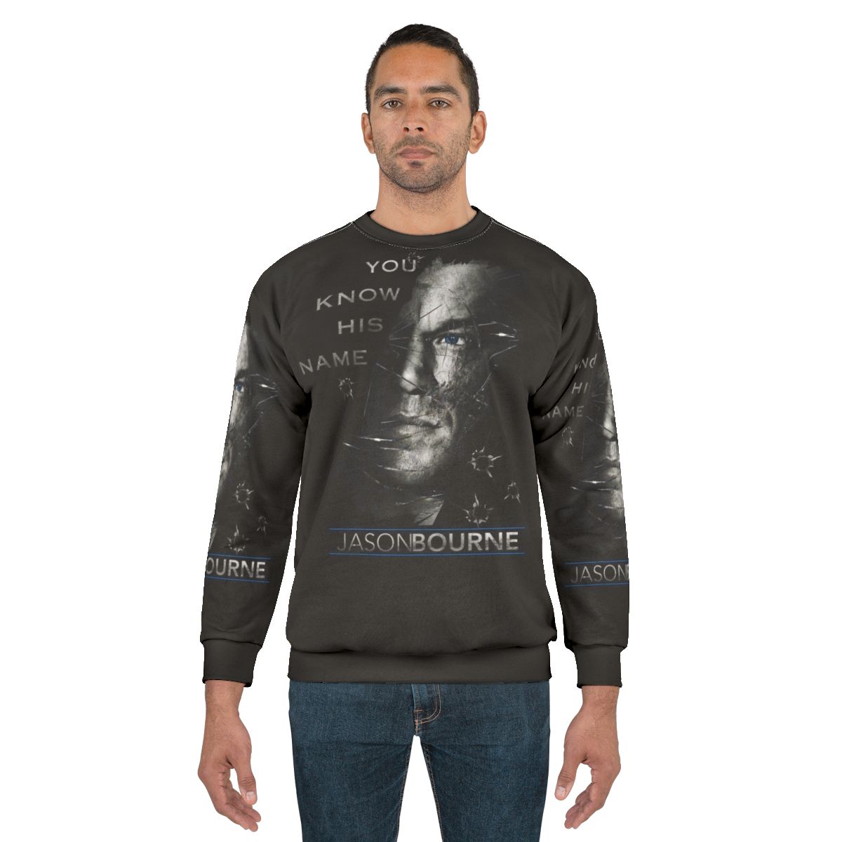 Jason Bourne sweatshirt featuring the iconic character from the action movie series
