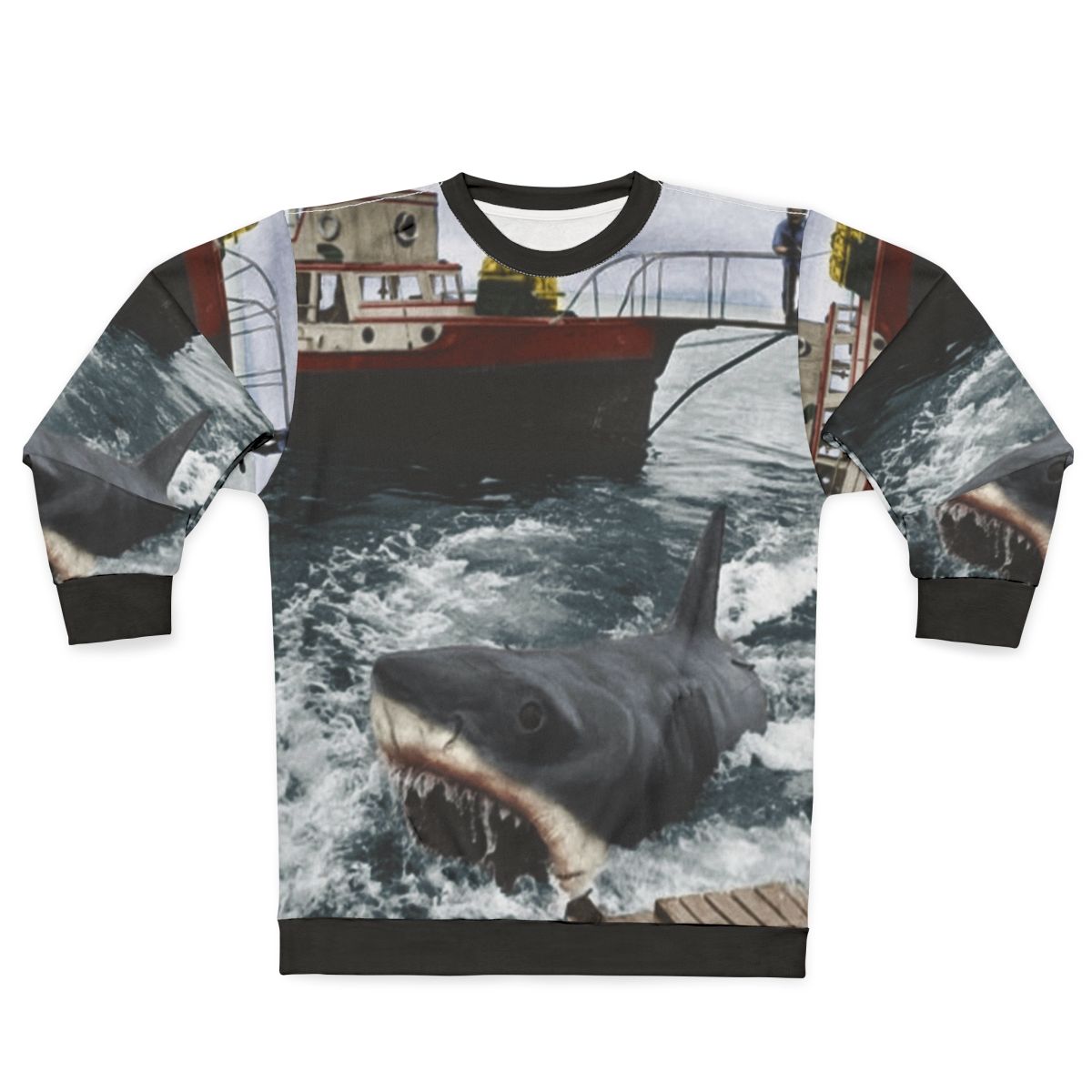 Vintage Jaws movie sweatshirt with classic shark design