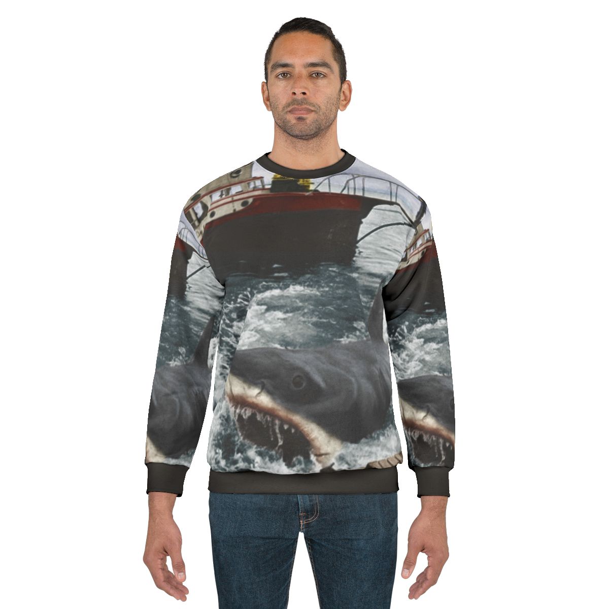 Vintage Jaws movie sweatshirt with classic shark design