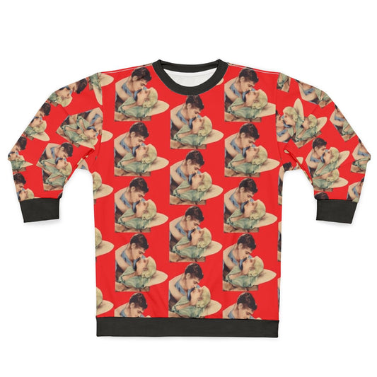Vintage film lovers' sweatshirt featuring Jean Harlow and Clark Gable