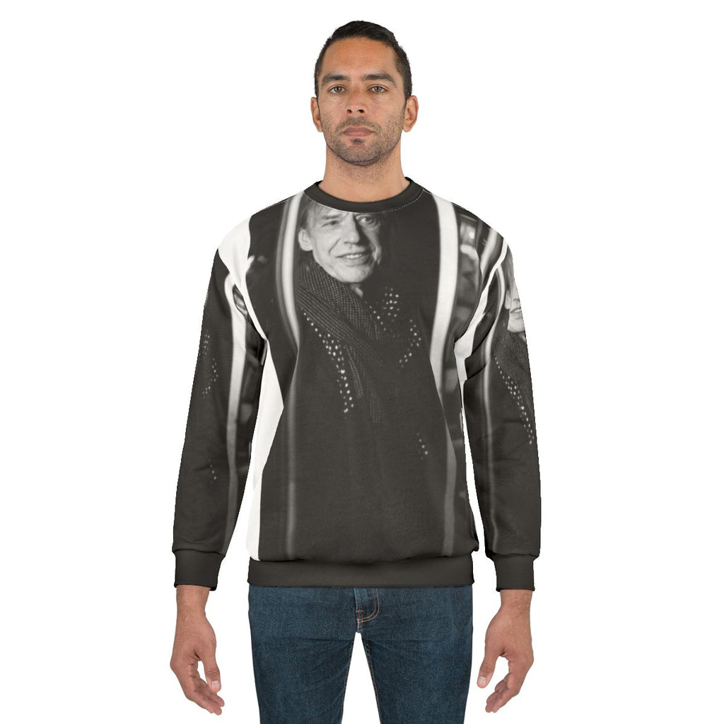 Jean Louis Aubert Black and White Portrait Sweatshirt