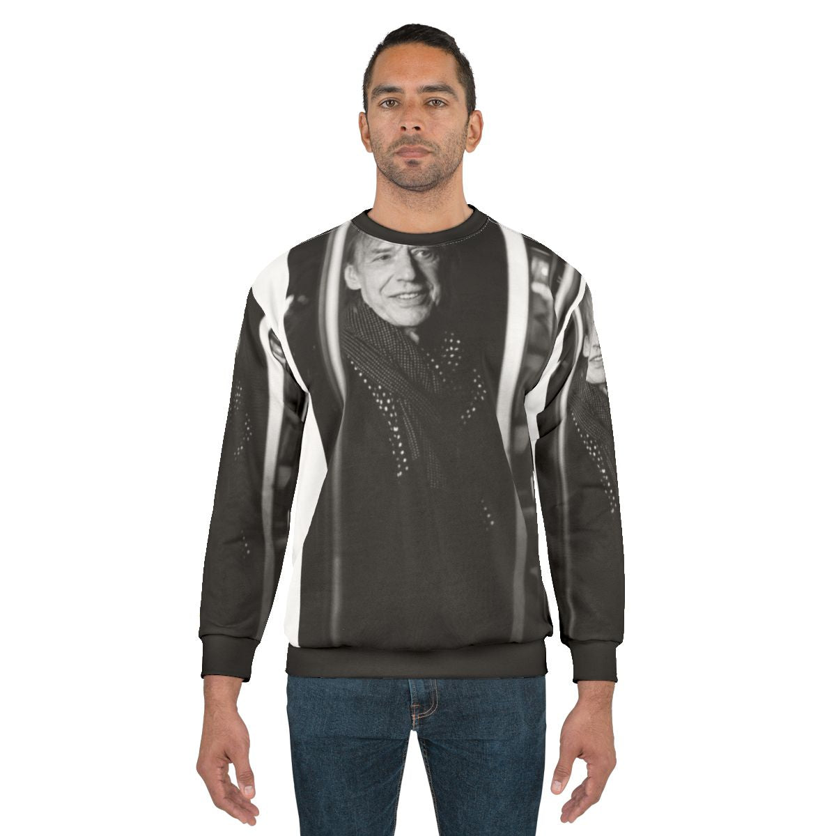 Jean Louis Aubert Black and White Portrait Sweatshirt