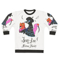 Tropical bird feather sweatshirt featuring a doodle-style print