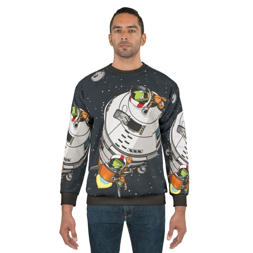 Kerbal Space Program Sweatshirt with Rocket Launch Vector Art