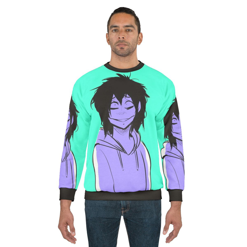 Jeff the Killer inspired sweatshirt with creepy design