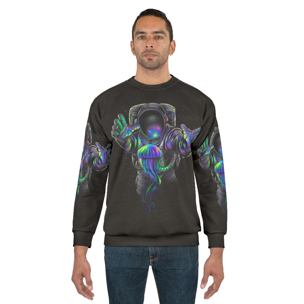 Cosmic Jellyspace 2 Sweatshirt with space, galaxy, and star design
