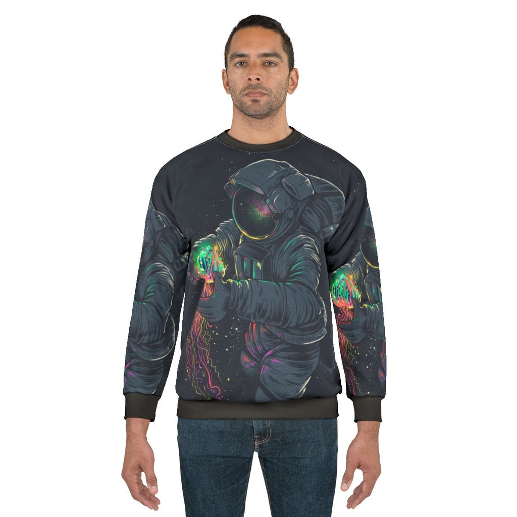Cosmic Jellyspace Sweatshirt with Galaxy and Intergalactic Design