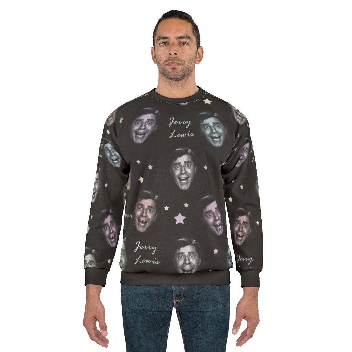 Jerry Lewis comedy sweatshirt with American flag design