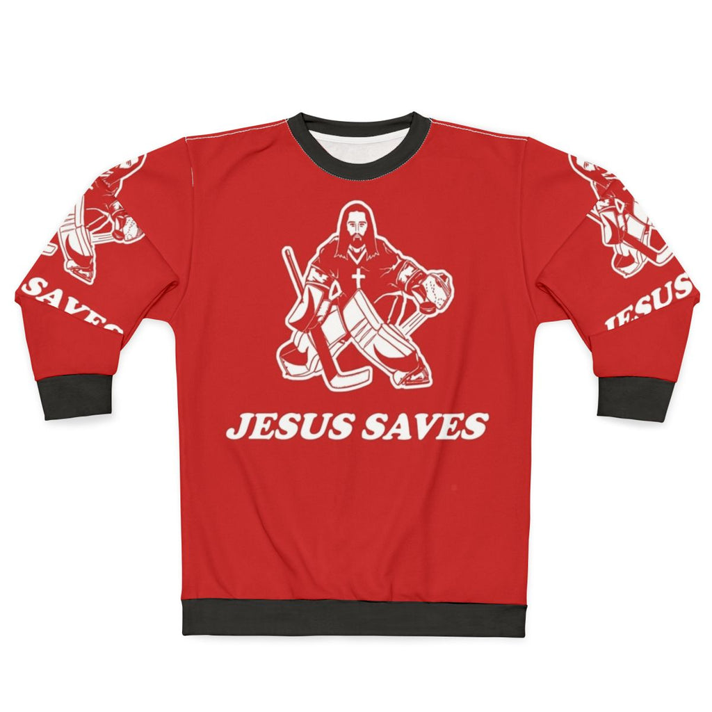 Jesus Saves Hockey Goalie Sweatshirt