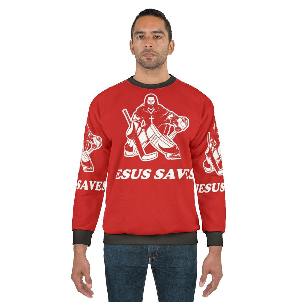 Jesus Saves Hockey Goalie Sweatshirt
