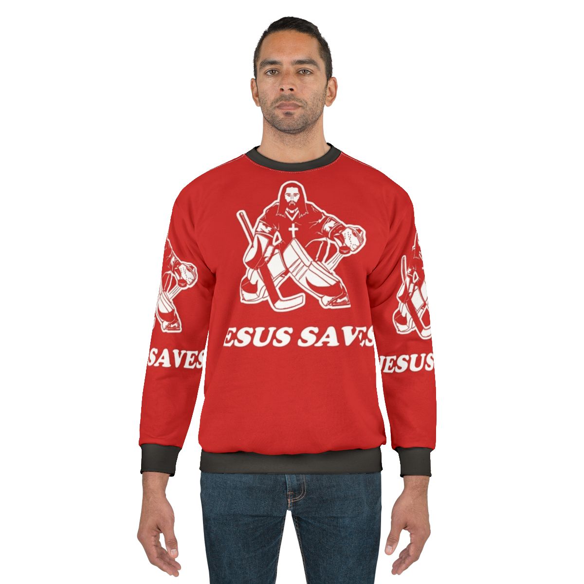 Jesus Saves Hockey Goalie Sweatshirt