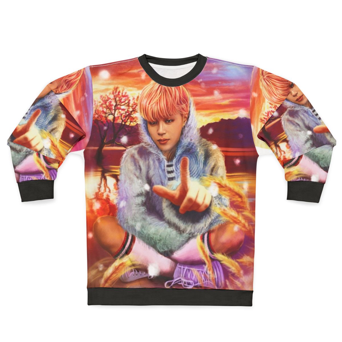 Jimin's Spring Day inspired sweatshirt featuring BTS fanart