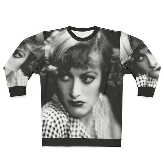 Vintage Joan Crawford Rain Sweatshirt with Retro Hollywood Actress Graphic