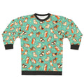 Jolly Corgis in Green Sweatshirt - Cute Pembroke Welsh Corgi Pattern