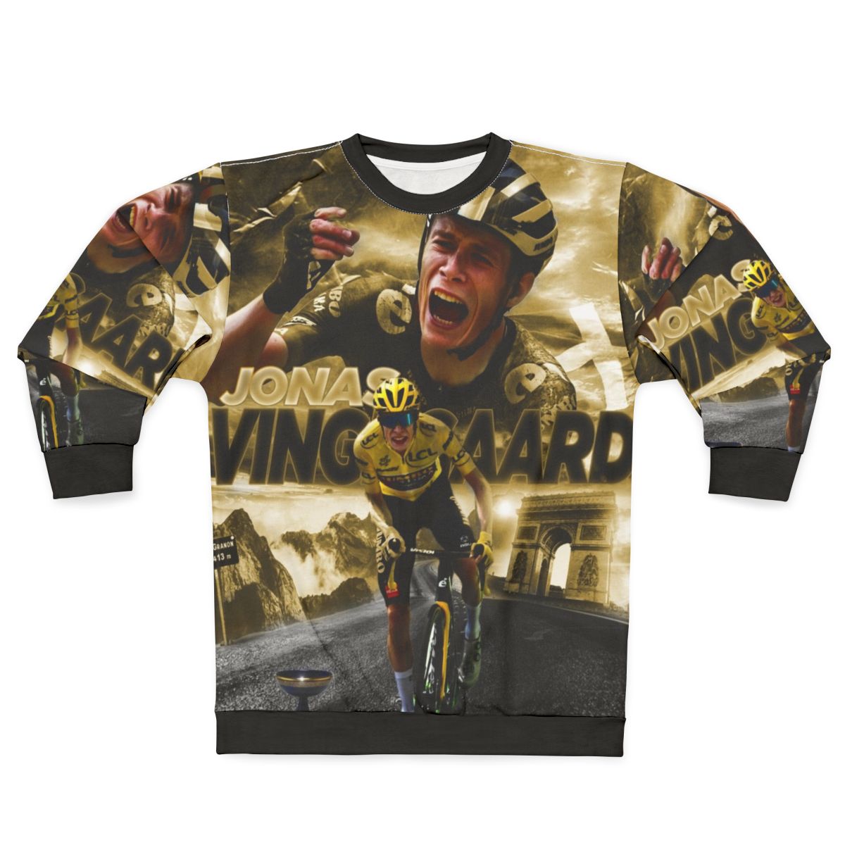 Jonas Vingegaard wearing a Tour de France 2022 cycling sweatshirt