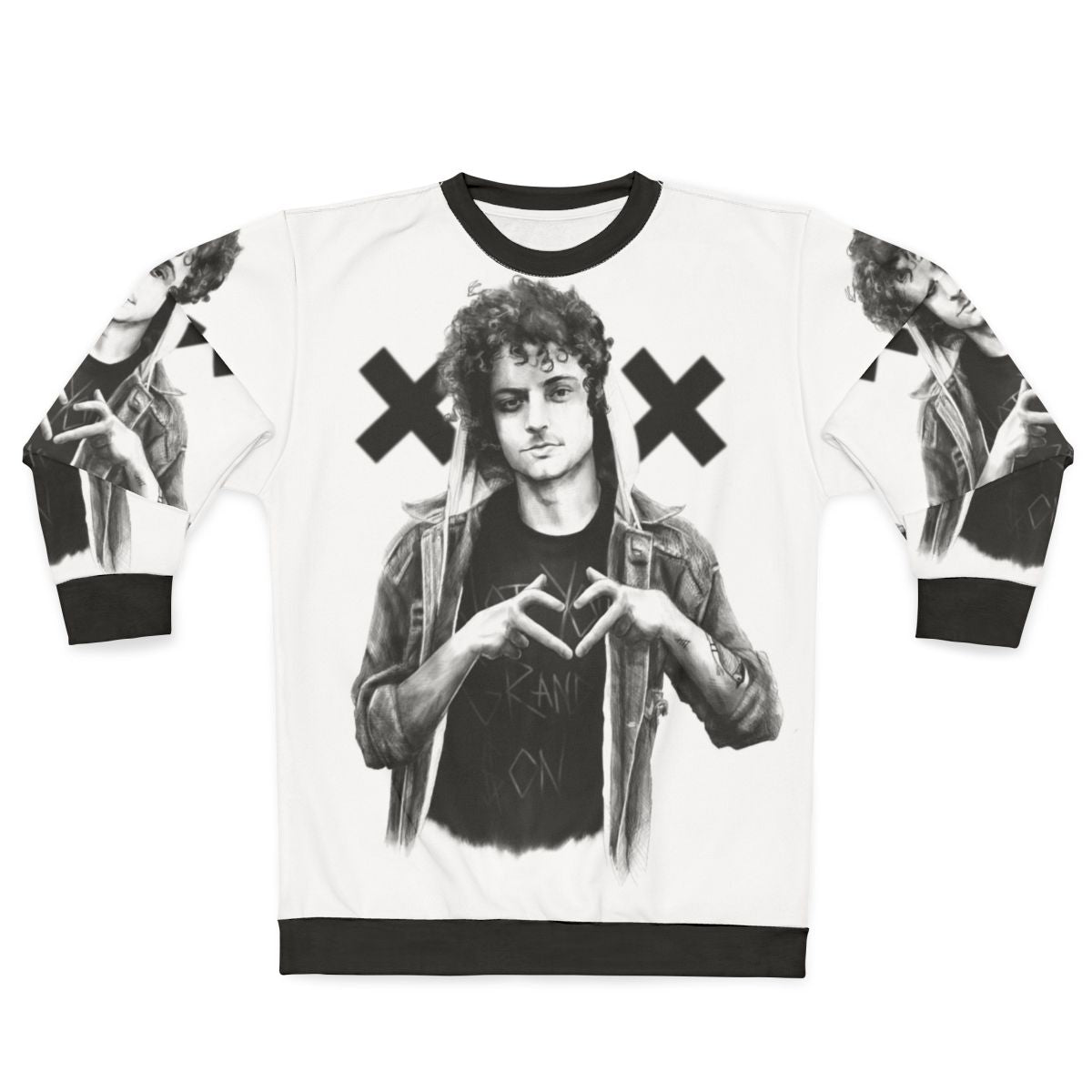 Jordan Grandson Sweatshirt - Music Portrait and Musician Sketch