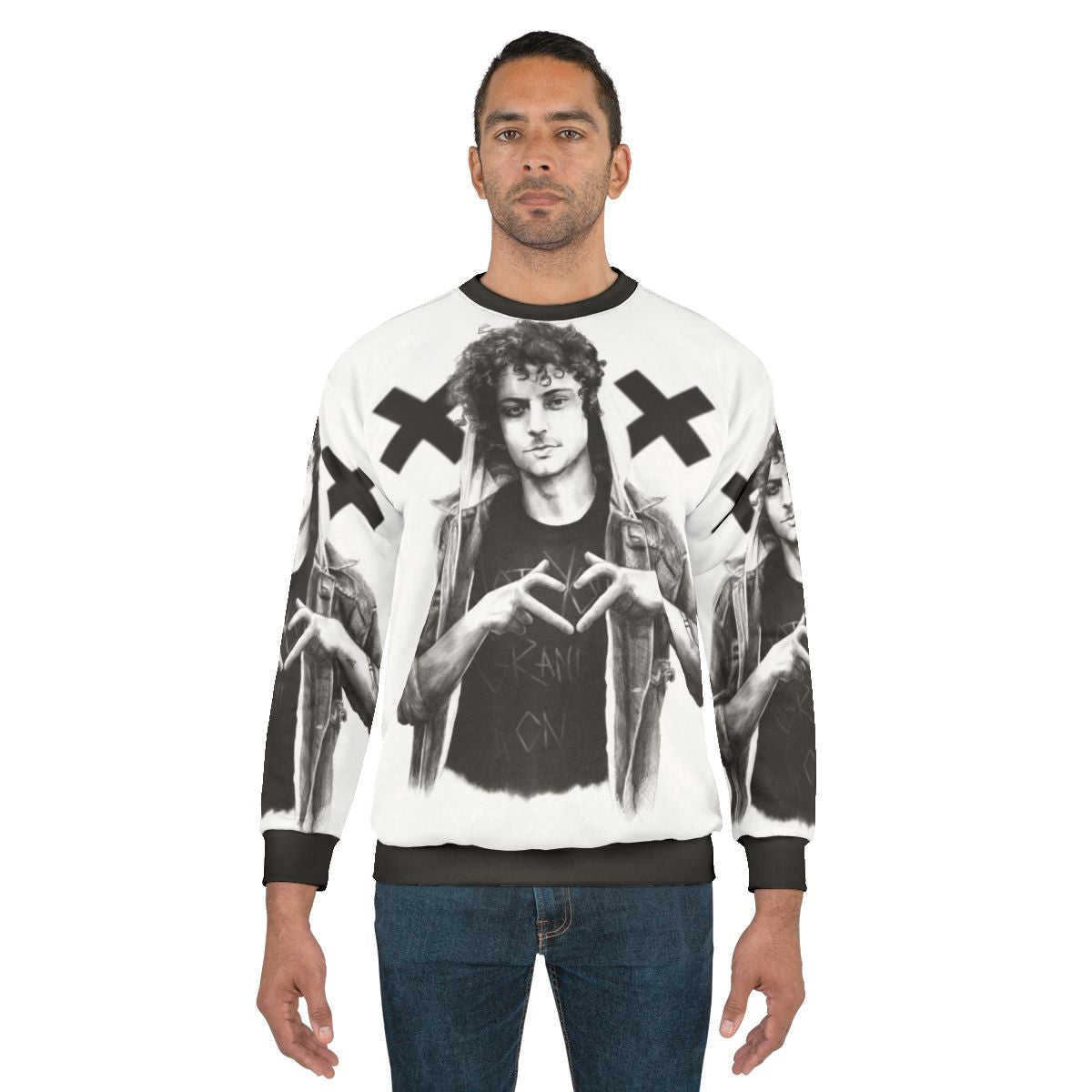 Jordan Grandson Sweatshirt - Music Portrait and Musician Sketch