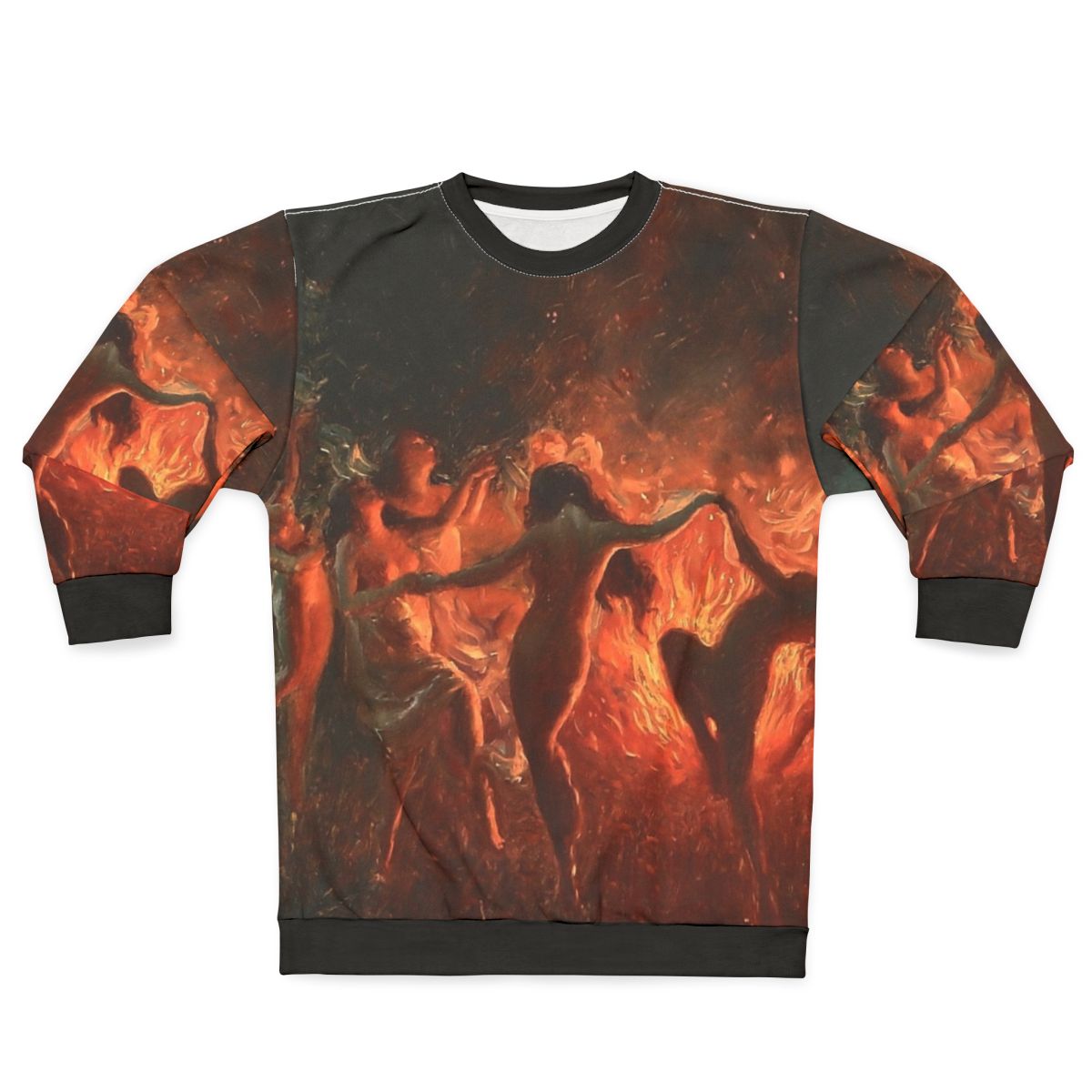 Mythical Fire Dance Sweatshirt featuring ancient art by Joseph Tomanek