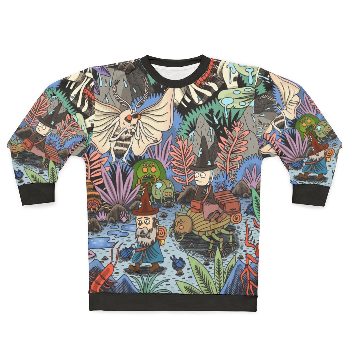 Journey Sweatshirt featuring gnome, nature, and melancholy designs