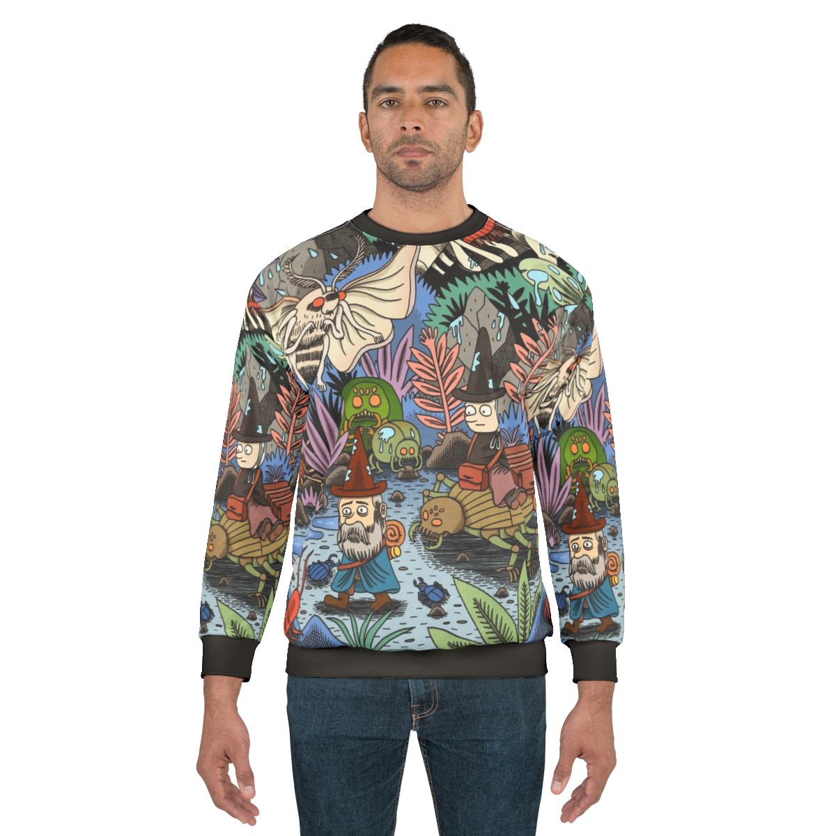 Journey Sweatshirt featuring gnome, nature, and melancholy designs