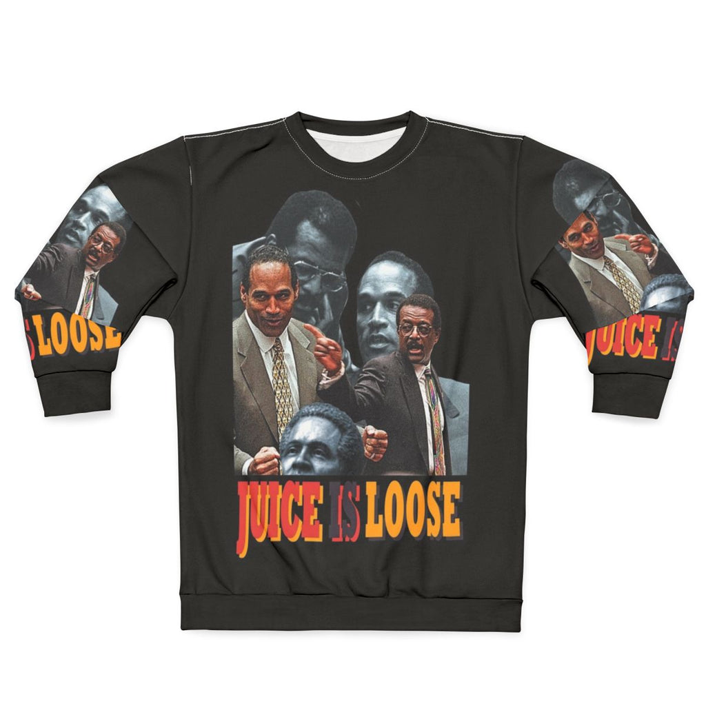 Vintage 90s sweatshirt with OJ Simpson "The Juice is Loose" design