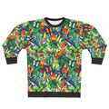 Jungle watercolor sweatshirt with tropical botanical design