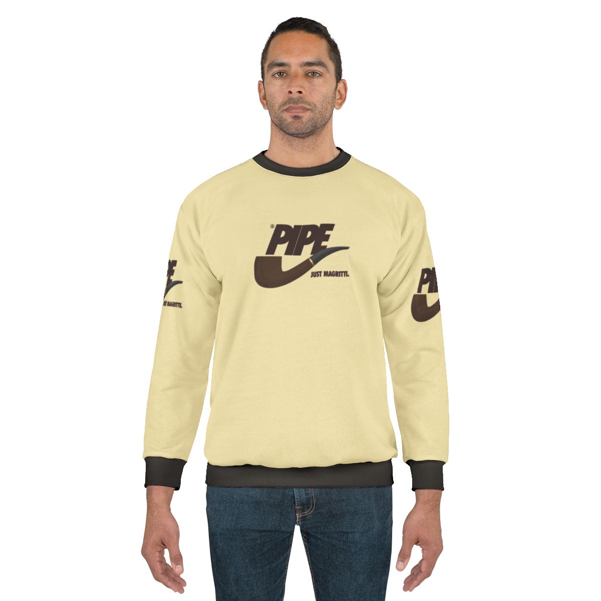 Magritte-inspired 'Just Magritte' surrealist sweatshirt