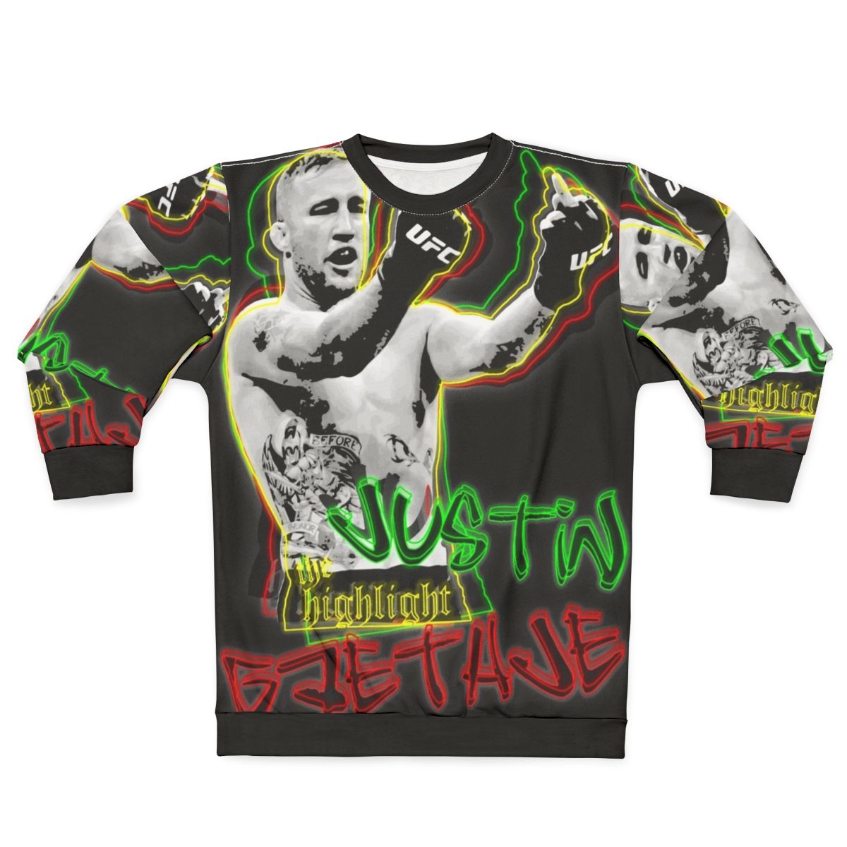 Justin Gaethje "The Highlight" UFC Fighter Rasta Sweatshirt