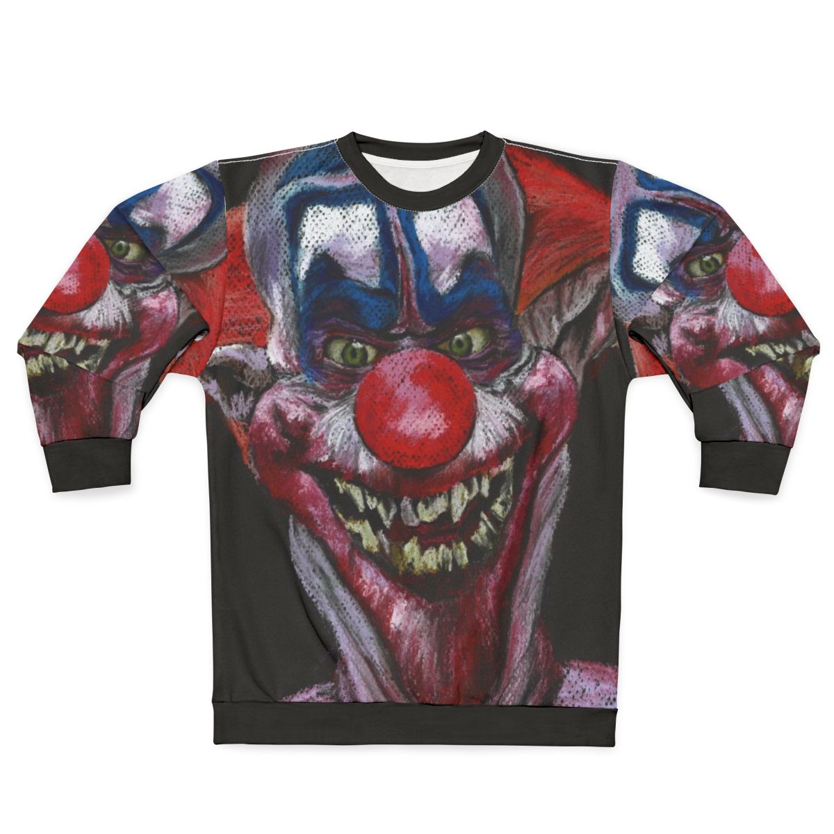 Killer Clown Horror Sweatshirt featuring Pastel Halloween Art