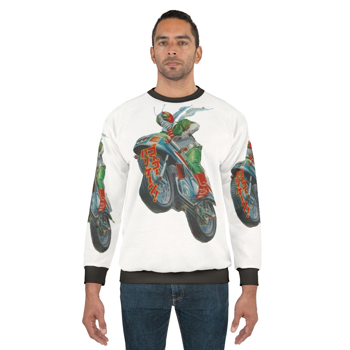Kamen Rider V3 motorcycle graphic sweatshirt