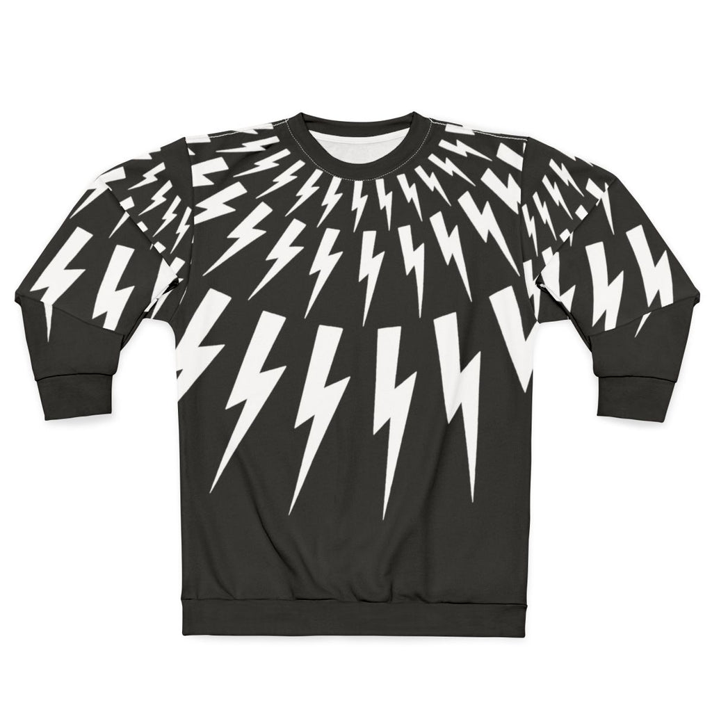 Kapow lightning bolt graphic black and white sweatshirt
