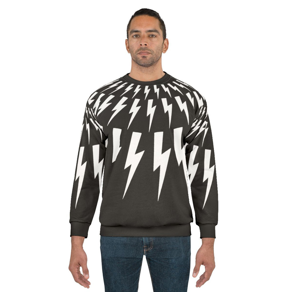 Kapow lightning bolt graphic black and white sweatshirt