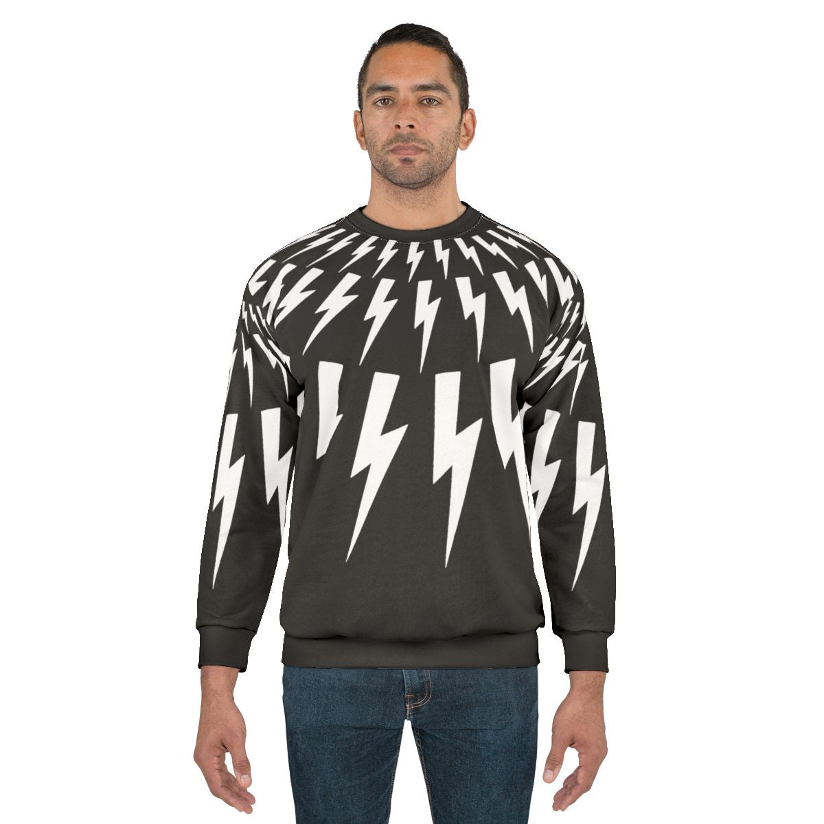 Kapow lightning bolt graphic black and white sweatshirt