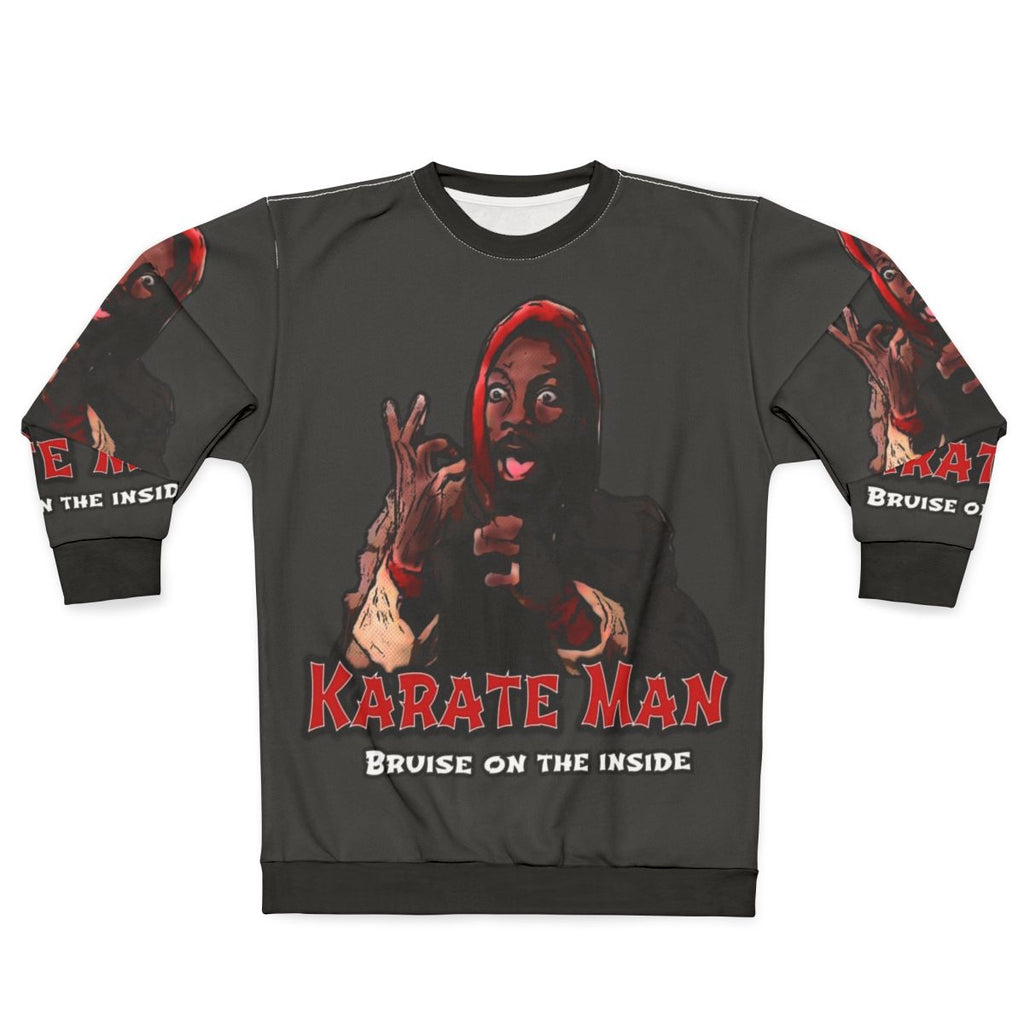 Karate Man Sweatshirt featuring classic 80s Christmas movie characters