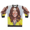 Karen Carpenter, the Carpenters musician, wearing a retro yellow sweatshirt