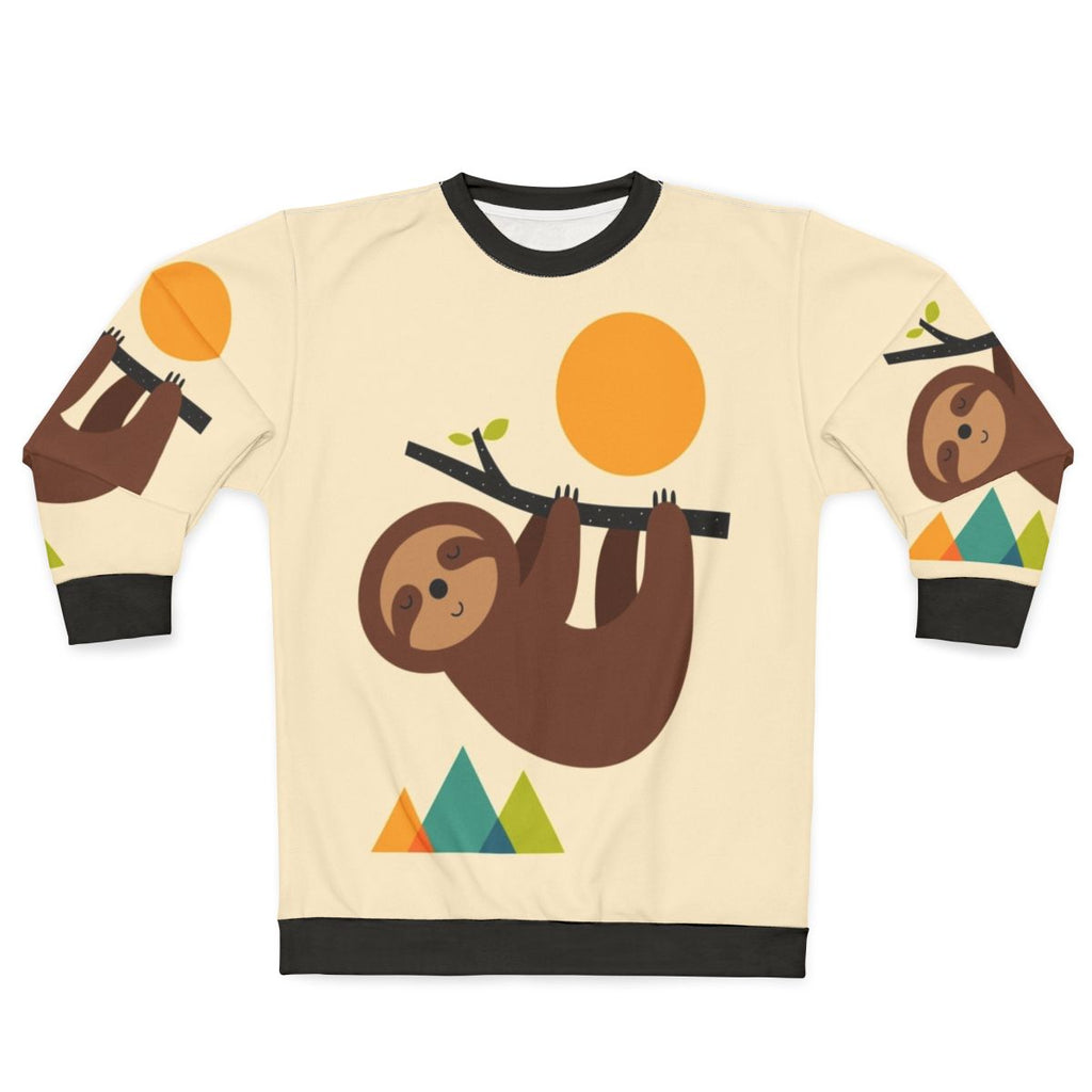 Sloth Sweatshirt with Mountain Landscape Design