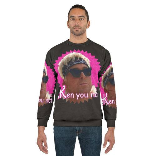 "Funny meme parody sweatshirt with text 'Ken You Not'"