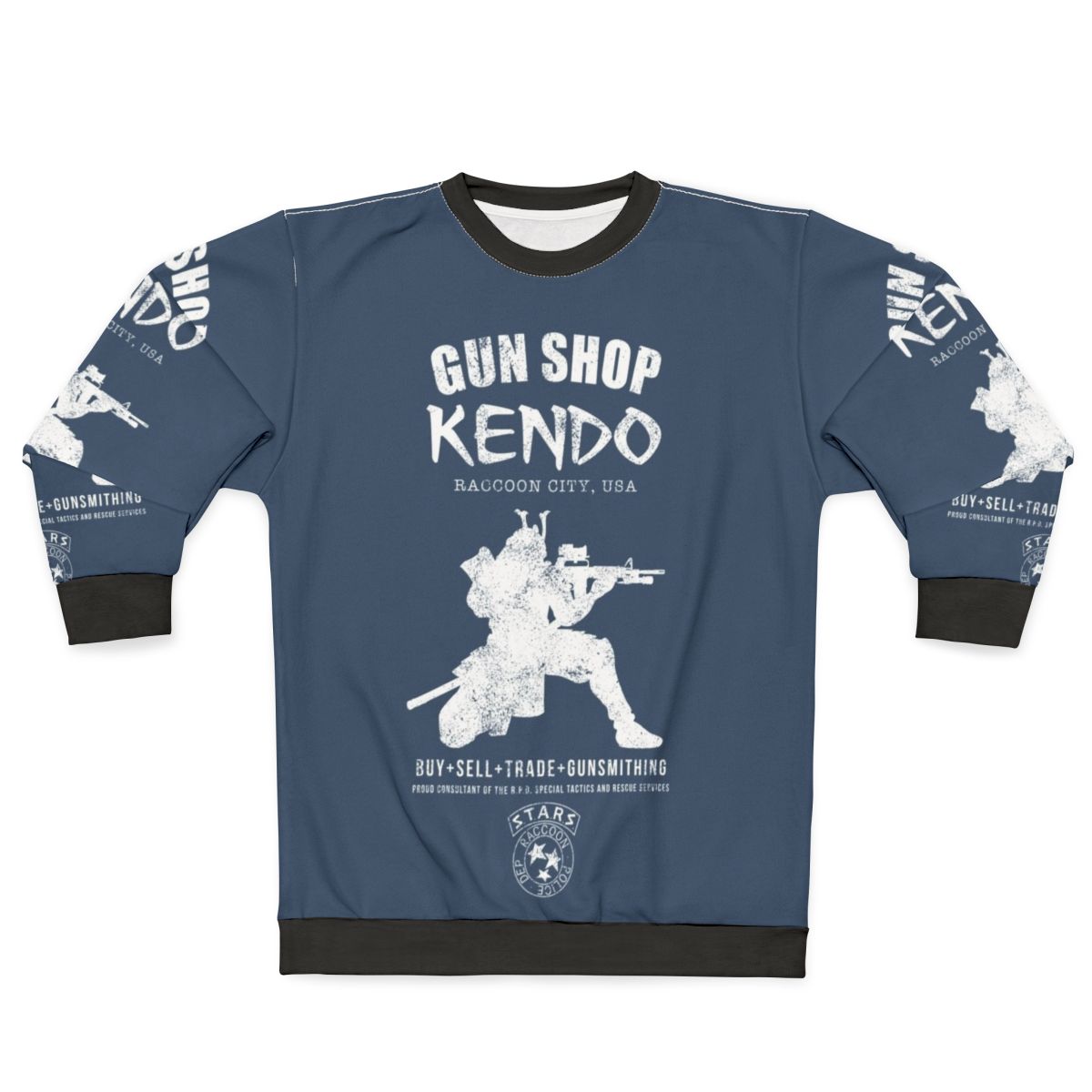 Kendo Gun Shop Sweatshirt featuring Resident Evil survival horror gaming elements