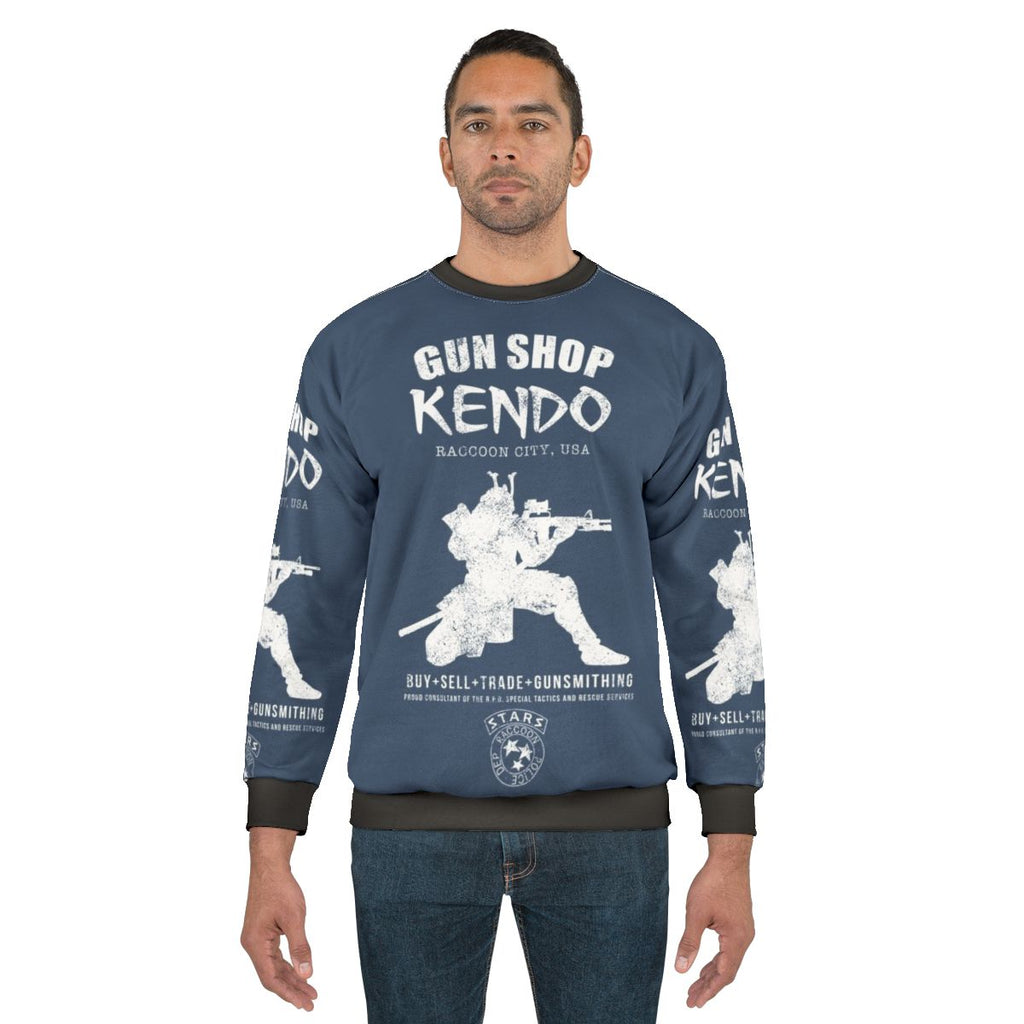 Kendo Gun Shop Sweatshirt featuring Resident Evil survival horror gaming elements