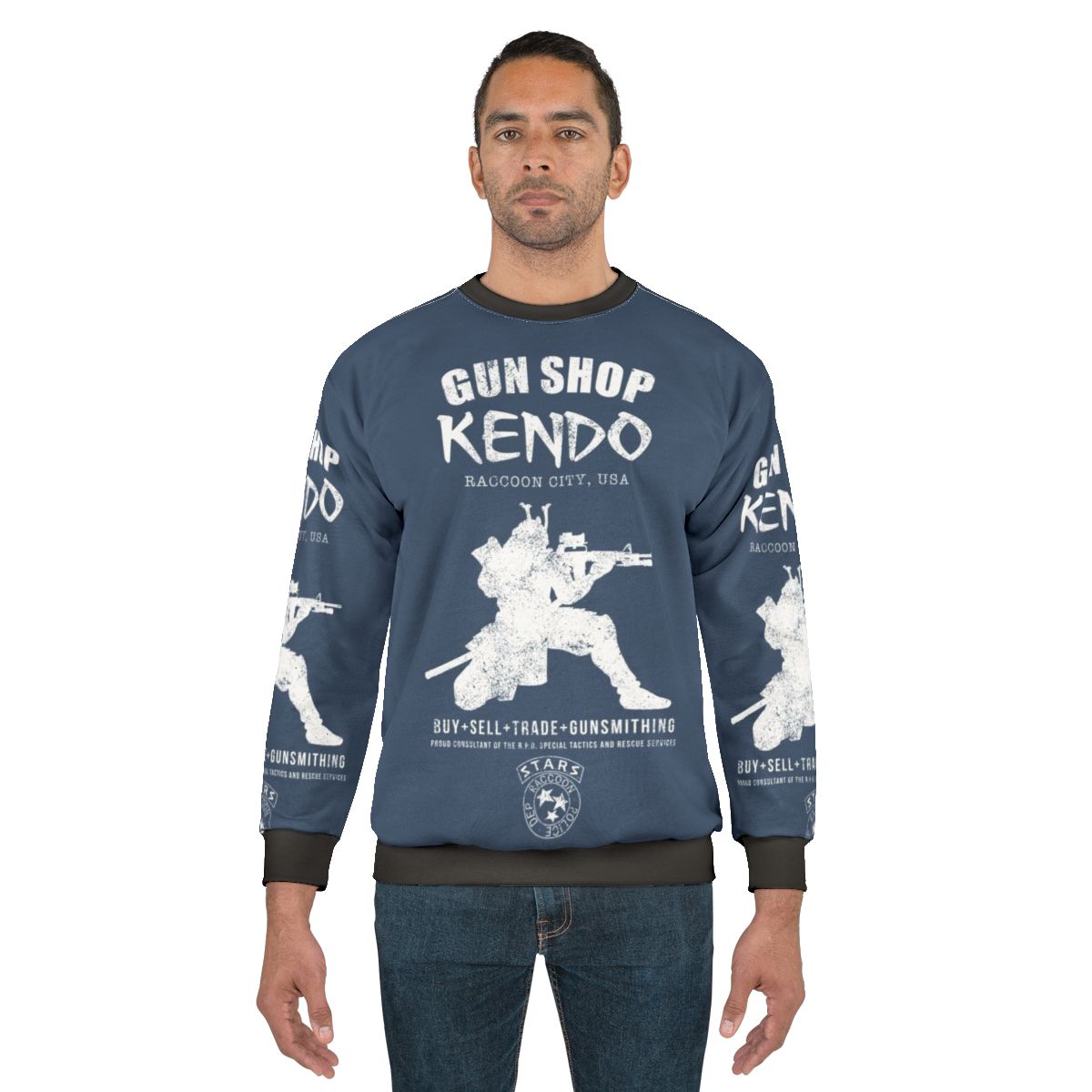 Kendo Gun Shop Sweatshirt featuring Resident Evil survival horror gaming elements