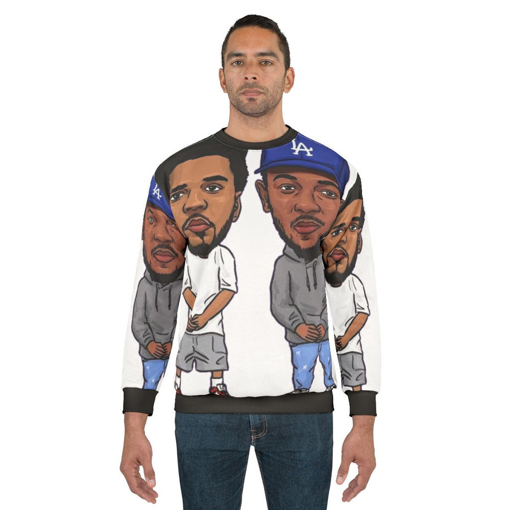 Kendrick Lamar x J Cole Rap Artist Sweatshirt with Hip Hop Pop Art Design