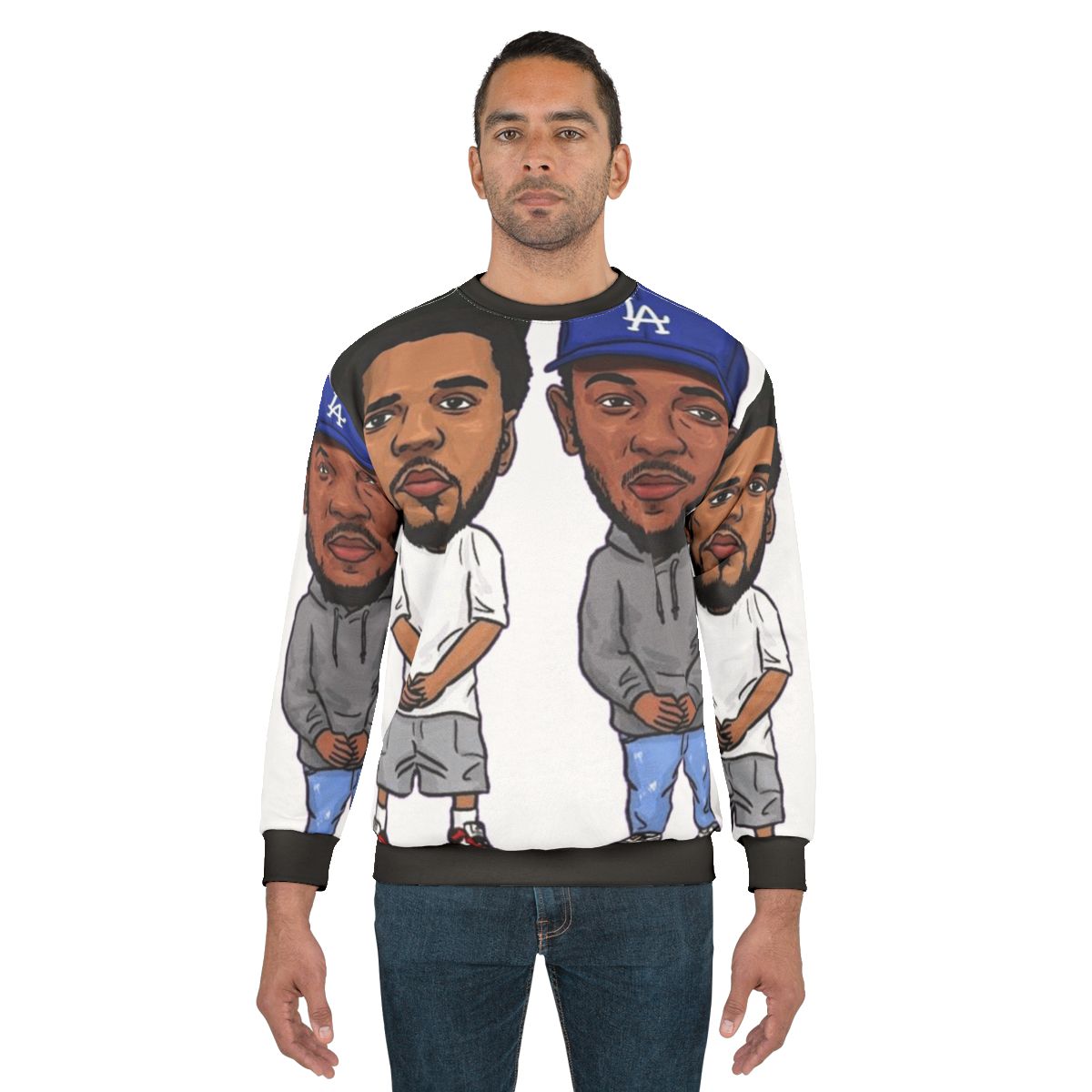 Kendrick Lamar x J Cole Rap Artist Sweatshirt with Hip Hop Pop Art Design