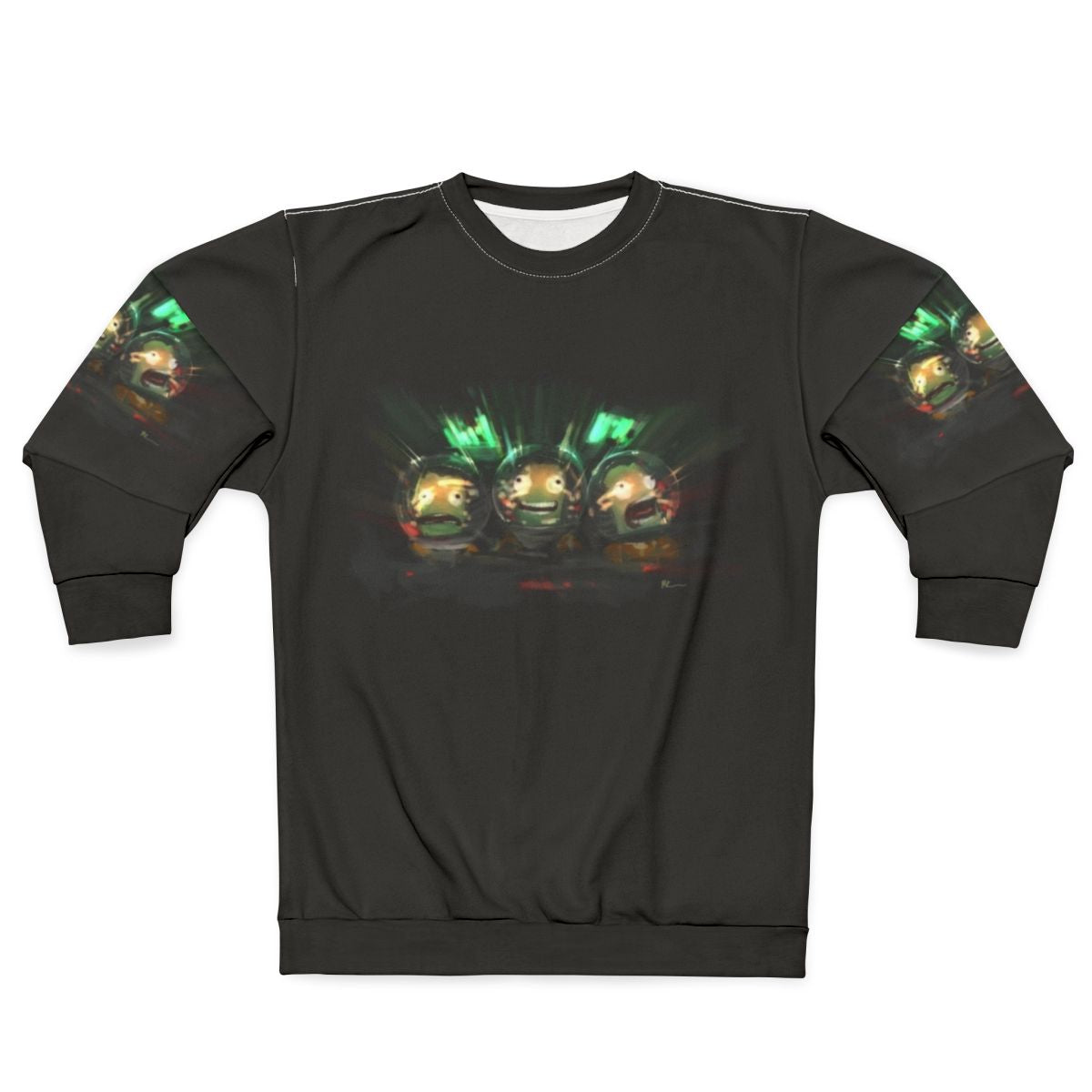 Kerbal Space Program Art Sweatshirt featuring the iconic Kerbal characters