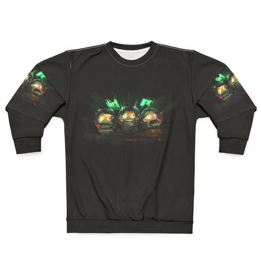 Kerbal Space Program Art Sweatshirt featuring the iconic Kerbal characters