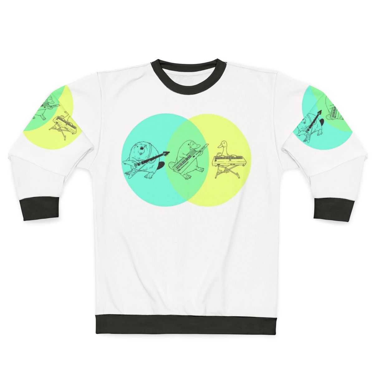 Quirky Keytar Platypus Venn Diagram Sweatshirt