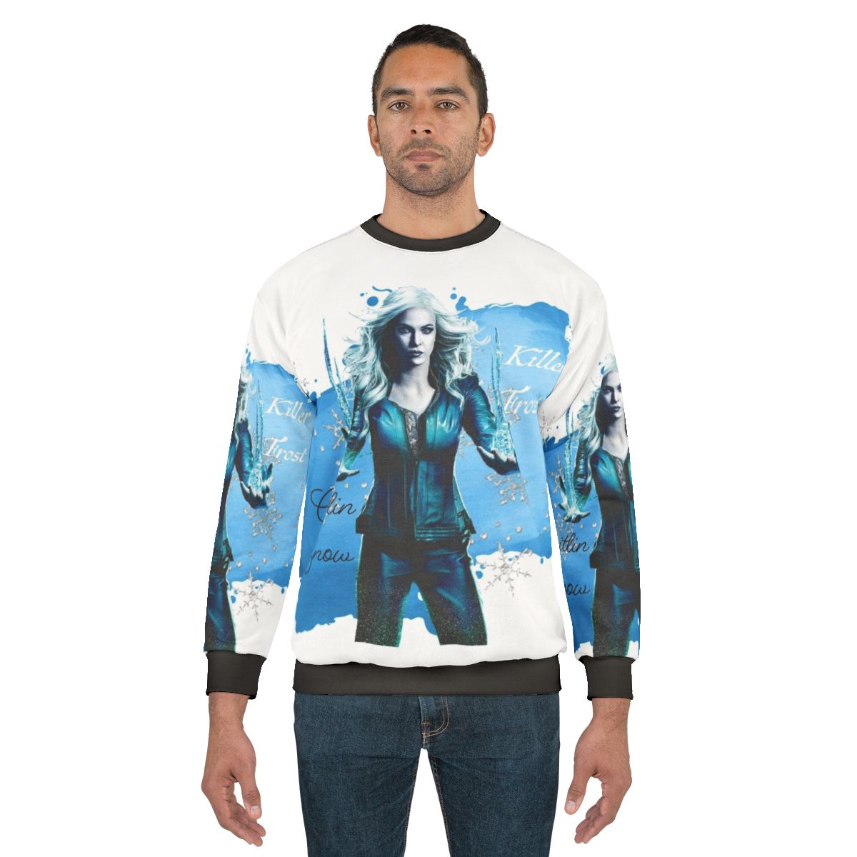 Killer Frost watercolor sweatshirt featuring the DC Comics supervillain