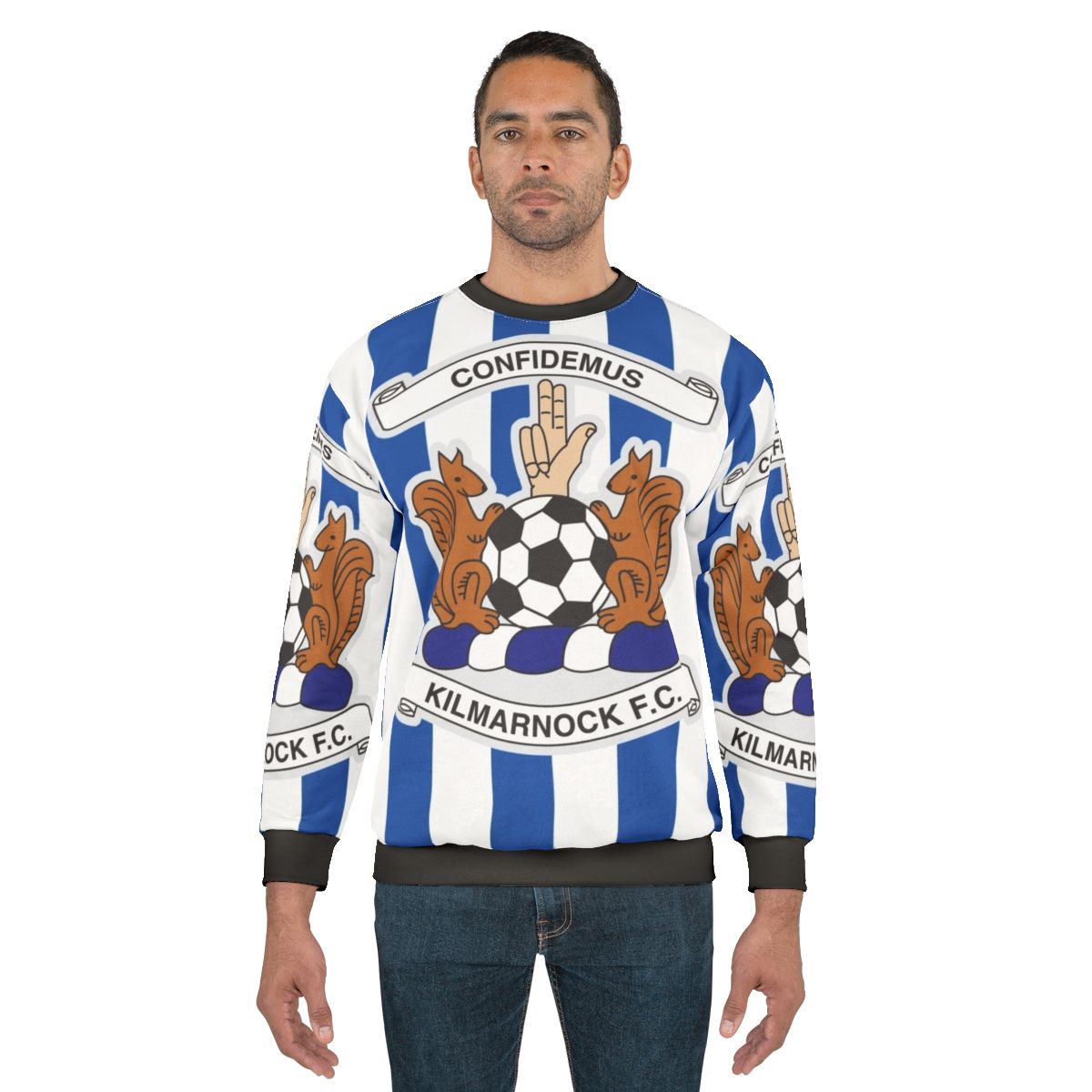 Kilmarnock Football Club Logo Stripes Sweatshirt